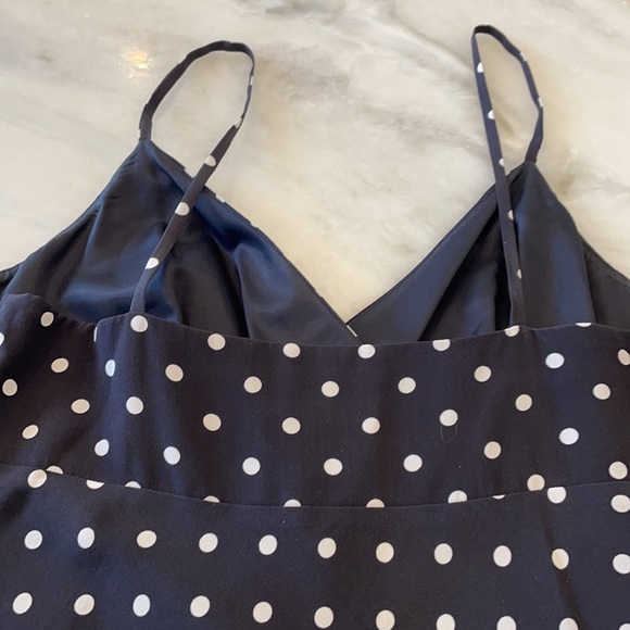 INC petites black with white polka dot midi dress - Picture 6 of 7